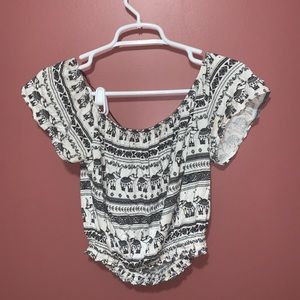 Crop Top with Tribal/Elephant print